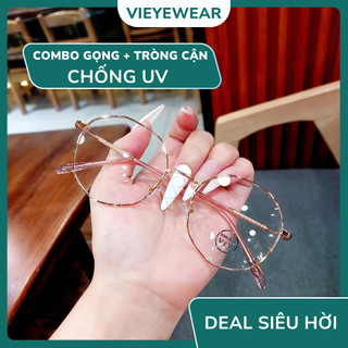  Gọng kính kim loại lục giác nam nữ hàn quốc VE03 ,Nhận cắt cận viễn loạn Kính mắt ViVi 