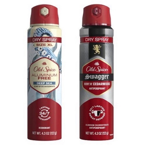 Xịt khử mùi và chống mồ hôi nam Old Spice Xịt khô vô hình mạnh mẽ hơn, Bảo vệ mùi 24/7 - Deep Sea / 
