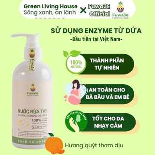  Nước Rửa Tay Hữu Cơ Fuwa3e Tinh Dầu Hương Quýt  300ml Lên Men Từ Vỏ Dứa An Toàn Và Mềm Mại Da Tay Mini 100ml 
