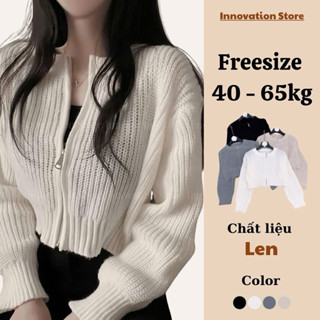 Áo Khoác Len INNO Croptop Trơn Khóa Kéo Form Rộng TA-3768