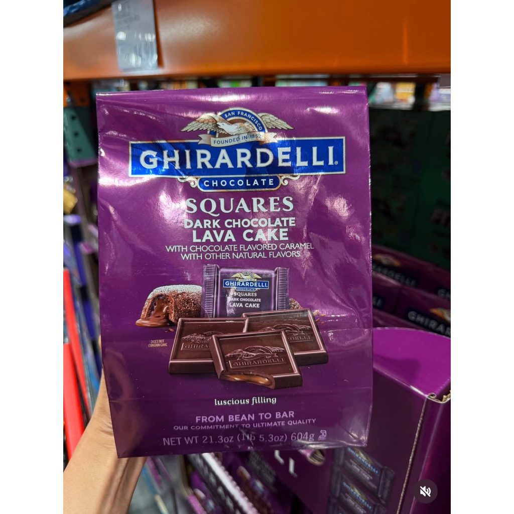 🍫 SOCOLA ĐEN ĐẮNG NHÂN CARAMEL CHẢY CAO CẤP CỦA MỸ GHIRARDELLI SQUARES DARK CHOCOLATE LAVA CAKE CARA