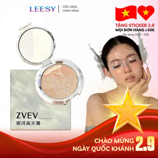 Phấn Nhũ Bắt Sáng Và Tạo Khối ZVEV phấn highlight mặt xương quai xanh Màu Nhũ Kim Tuyến Mịn Tự Nhiên