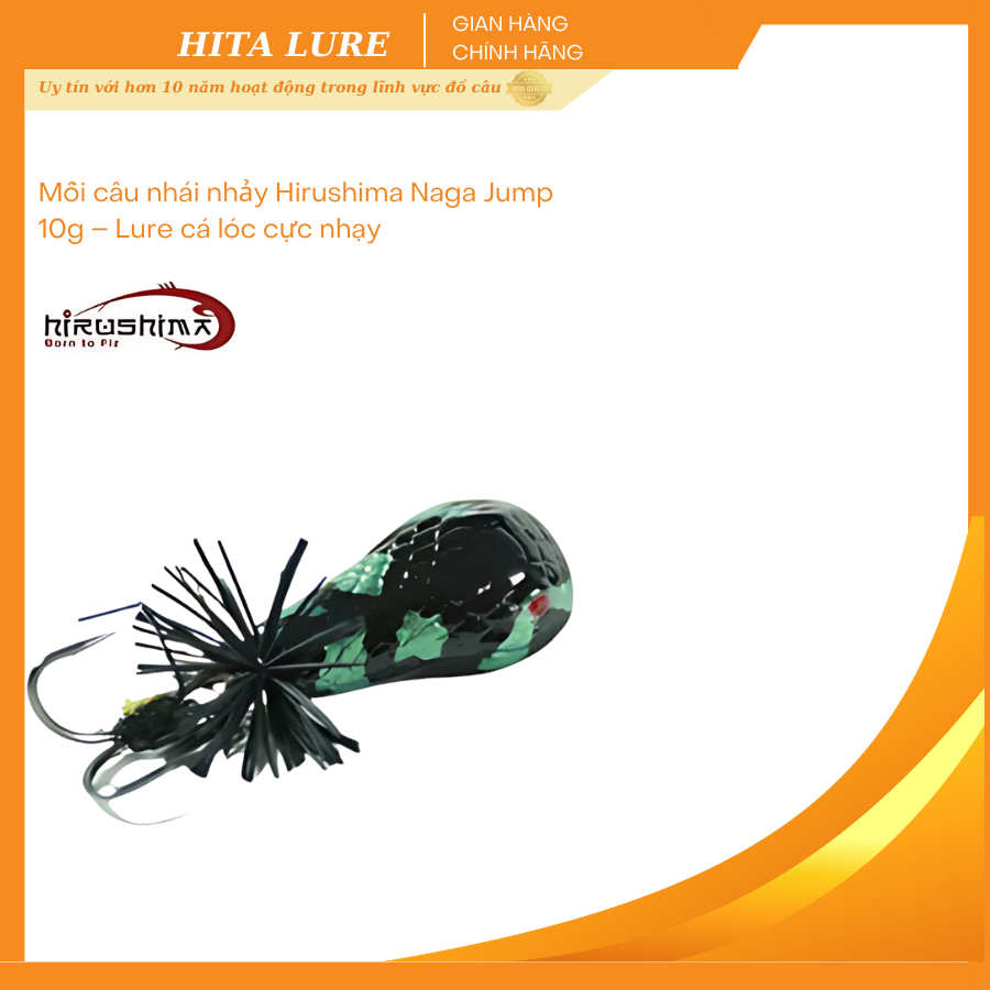 Mồi câu Hirushima nhái nhảy Naga Jump 50mm 10g Chất Liệu Nhựa Resin – Lure cá lóc cực nhạy