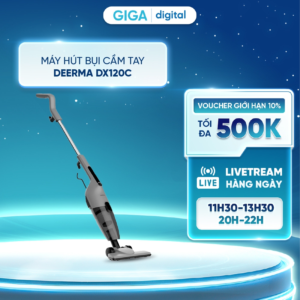 Máy hút bụi cầm tay Deerma DX120C - Màu Đen