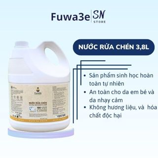 Nước rửa chén thiên nhiên 3,8L Fuwa3e organic Enzyme sinh học từ dứa và bồ hòn an toàn cho bé bảo vệ da tay