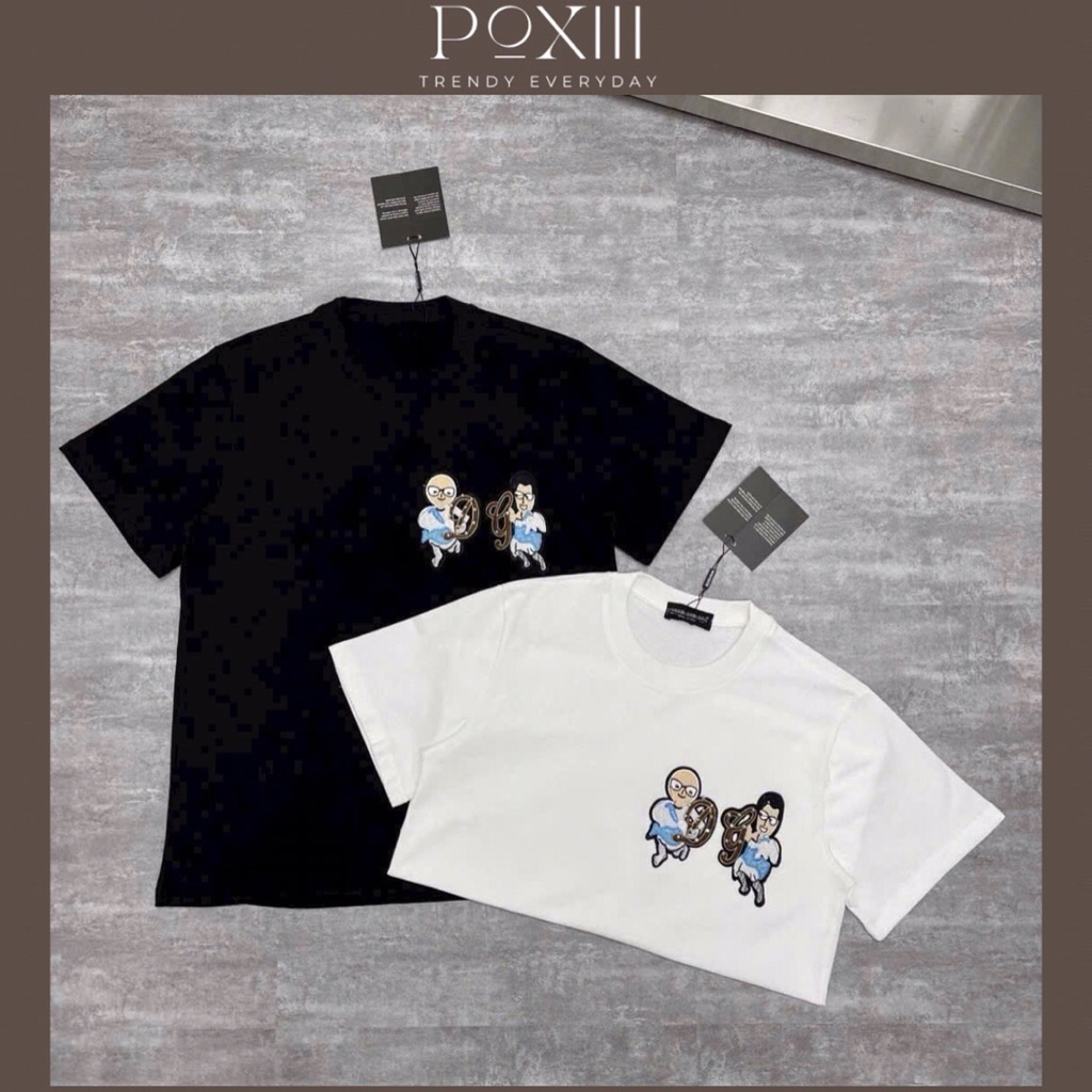 Áo Phông D Và G Chú Be Thiên Thần Xanh Hai Màu Trắng Đen Form Chuẩn SC - Áo Cổ Tròn Ba Phân Nam Nữ V