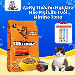 7,5Kg Thức Ăn Hạt Cho Mèo Mọi Lứa Tuổi Minino Tuna Bao Xá Pet Kool