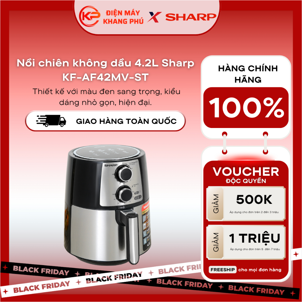 Nồi chiên không dầu 4.2L Sharp KF-AF42MV-ST