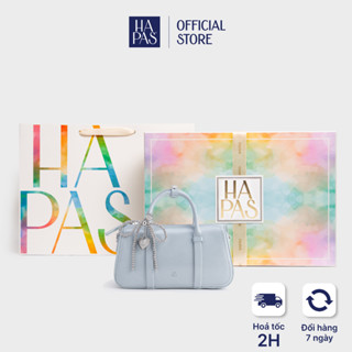 [Siêu Tốc 4H HCM] Túi Xách Nữ Tidy Xanh Ghi HAPAS Xách Tay Dáng Trống Size 22 - TXT250483