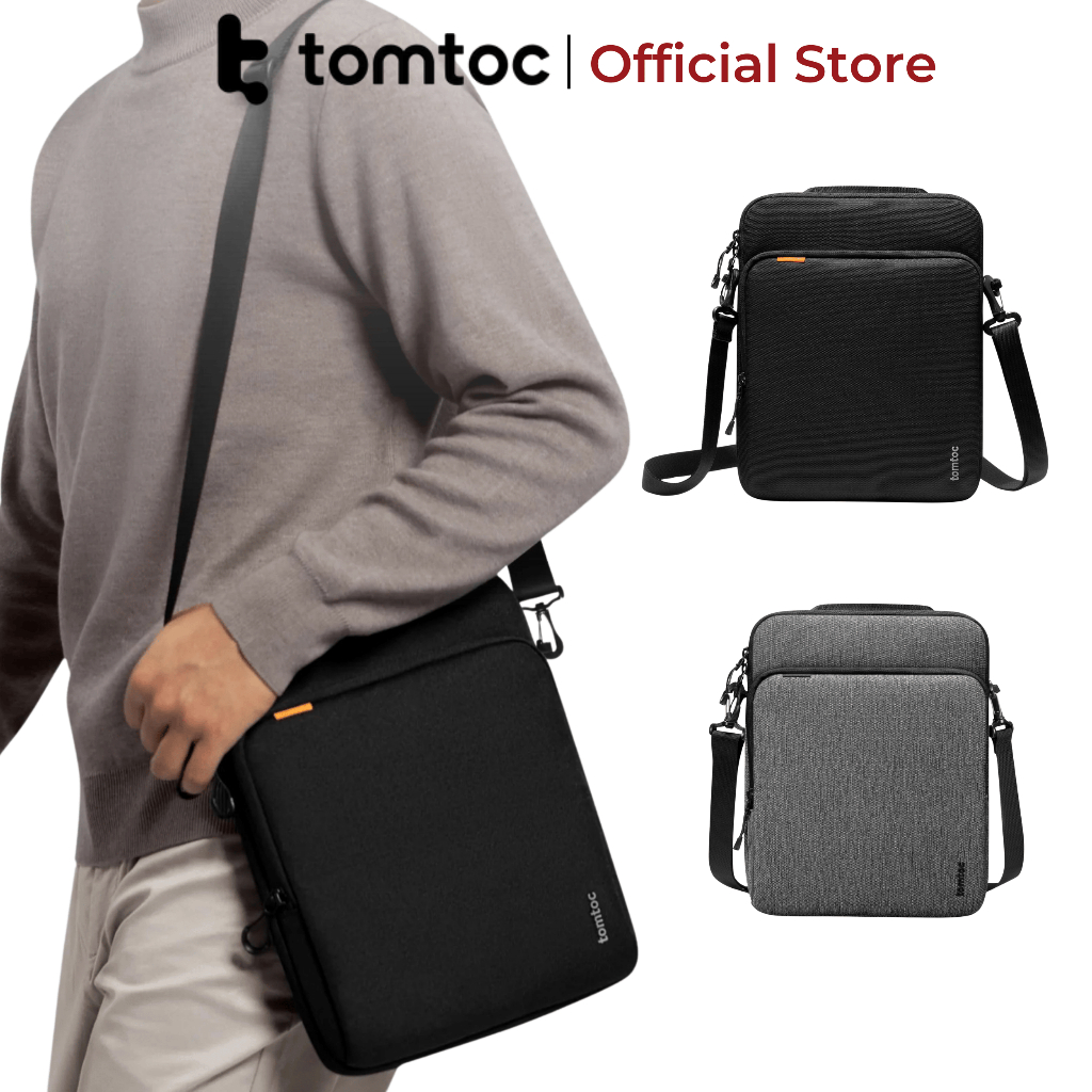 Túi đeo chéo chống sốc cho iPad/Tablet Tomtoc Shoulder Bag 360° size 11/12.9" chính hãng (B03) | BigBuy360 - bigbuy360.vn