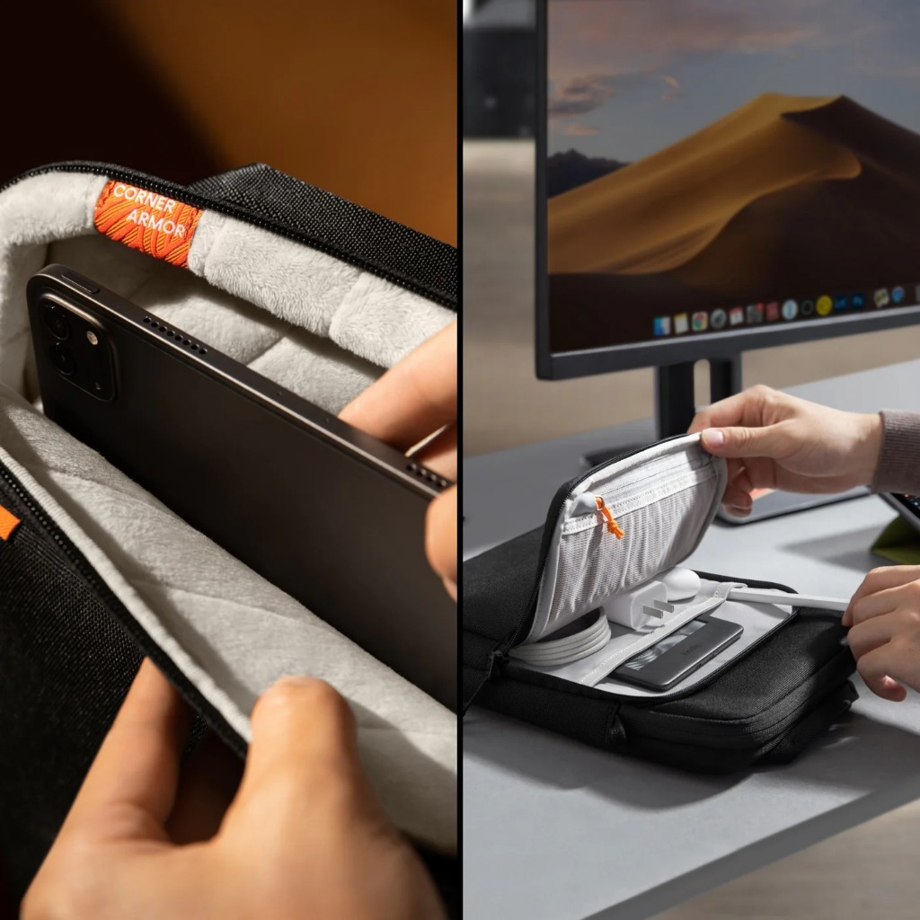 Túi đeo chéo chống sốc cho iPad/Tablet Tomtoc Shoulder Bag 360° size 11/12.9" chính hãng (B03) | BigBuy360 - bigbuy360.vn