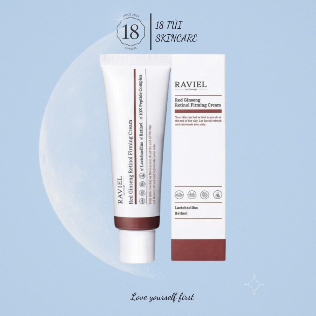 Kem Dưỡng Raviel Red Ginseng Retinol – Dưỡng Da Mịn Màng, Săn Chắc – 50ml