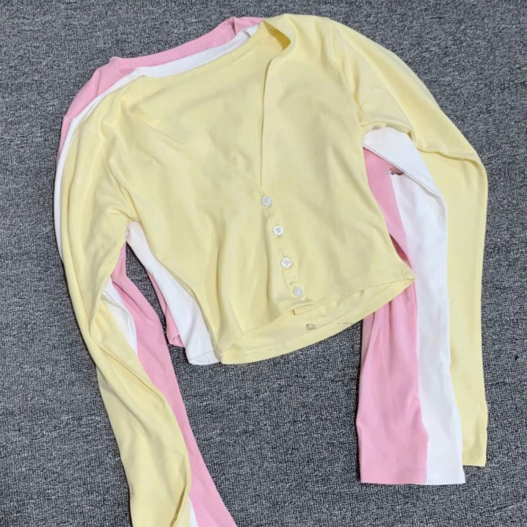 Áo Khoác Cardigan Trơn Dáng Ngắn Ôm Chất Cotton Có Khuy Cài Giữa Thời Trang Talene TOP NU 240 | BigBuy360 - bigbuy360.vn