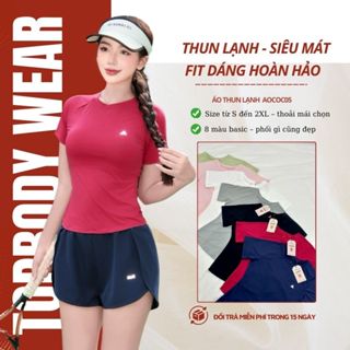 Áo thun thể thao nữ có BIGSIZE Running Tee Topbody Wear tập gym yoga cổ tròn ngắn tay vải thoáng mát co giãn - AOCOC05
