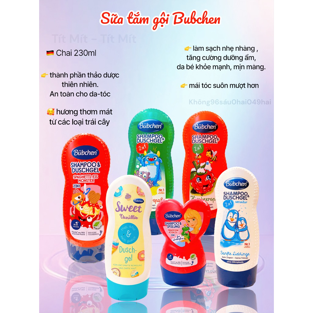 Sữa tắm gội xả Bubchen 230ml