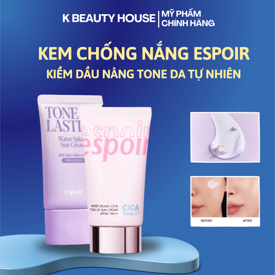 Kem Chống Nắng Nâng Tone Dưỡng Da Espoir Water Splash Cica Tone Up