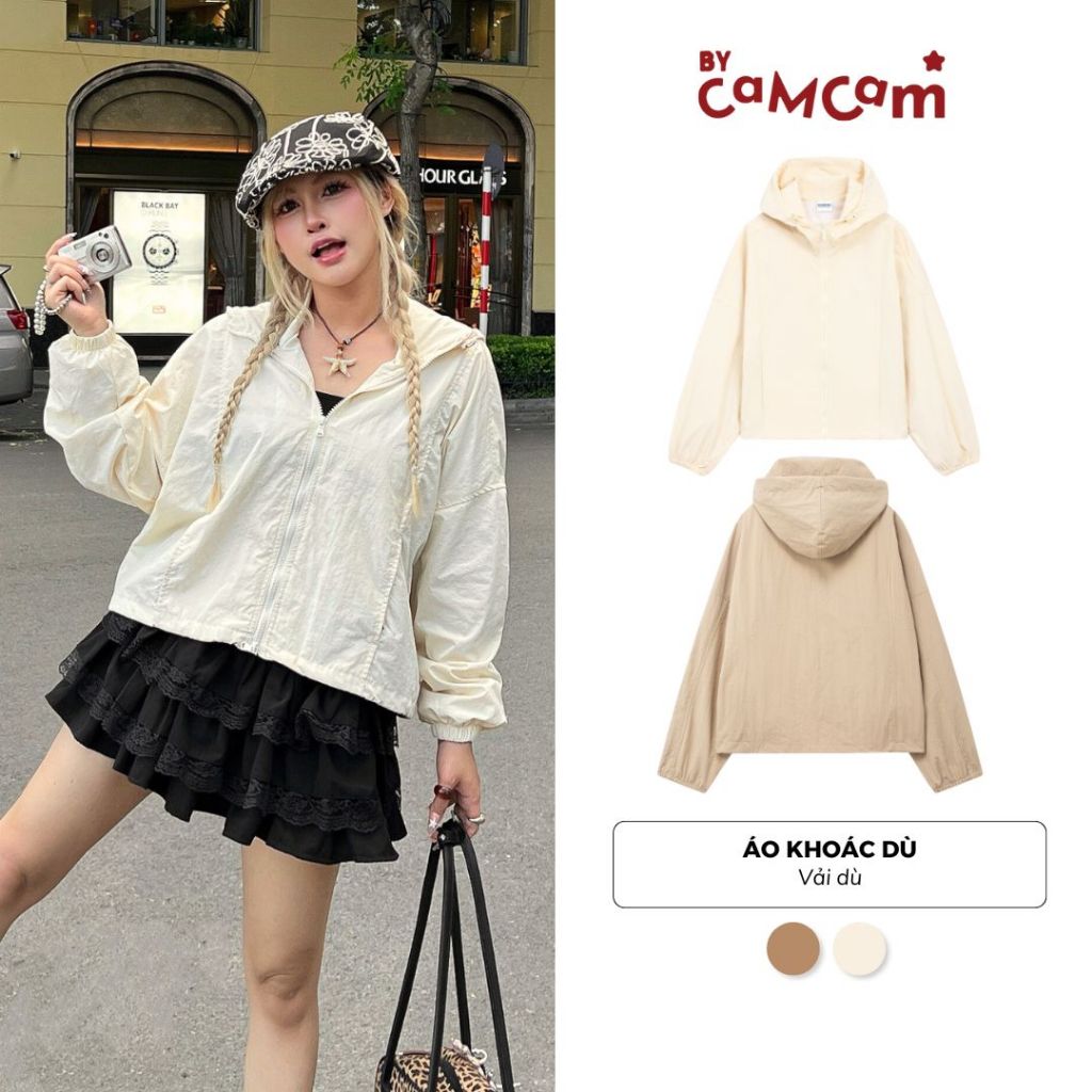 Áo Khoác Dù Chắn Gió 𝑩𝒚𝒄𝒂𝒎𝒄𝒂𝒎 Nhiều Màu Mũ Dây Rút Chống Nắng Hàn Quốc AKHD007