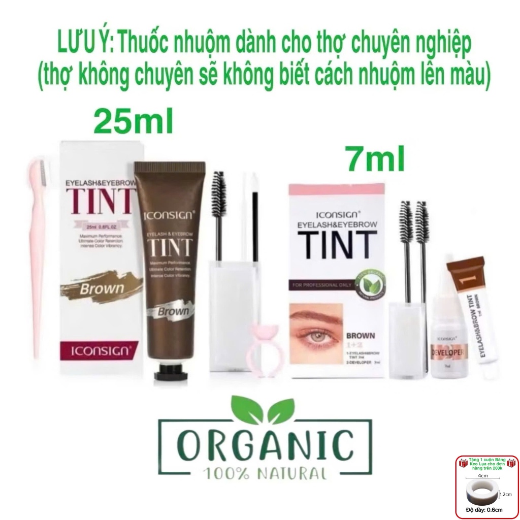 Thuốc nhuộm lông mi, lông mày cao cấp TINT 100% organic, đảm bảo an toàn cho da