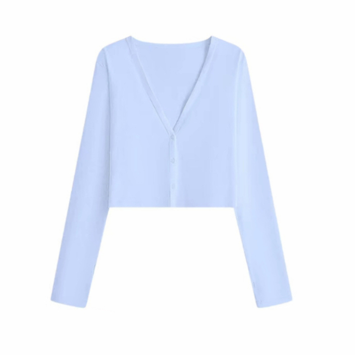 Áo Khoác Cardigan Trơn Dáng Ngắn Ôm Chất Cotton Có Khuy Cài Giữa Thời Trang Talene TOP NU 240 | BigBuy360 - bigbuy360.vn
