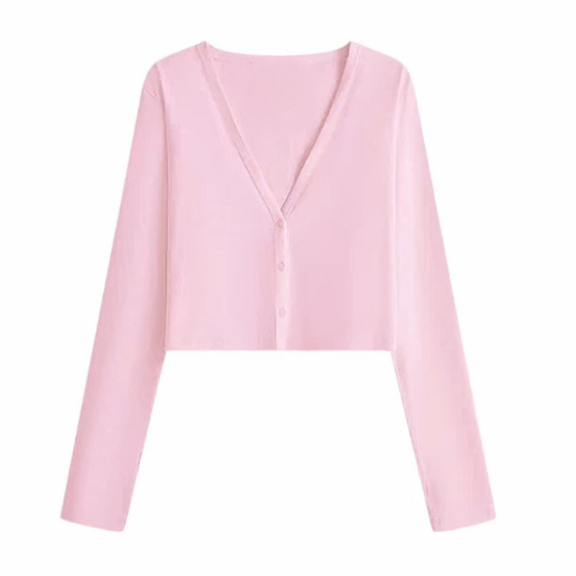 Áo Khoác Cardigan Trơn Dáng Ngắn Ôm Chất Cotton Có Khuy Cài Giữa Thời Trang Talene TOP NU 240 | BigBuy360 - bigbuy360.vn