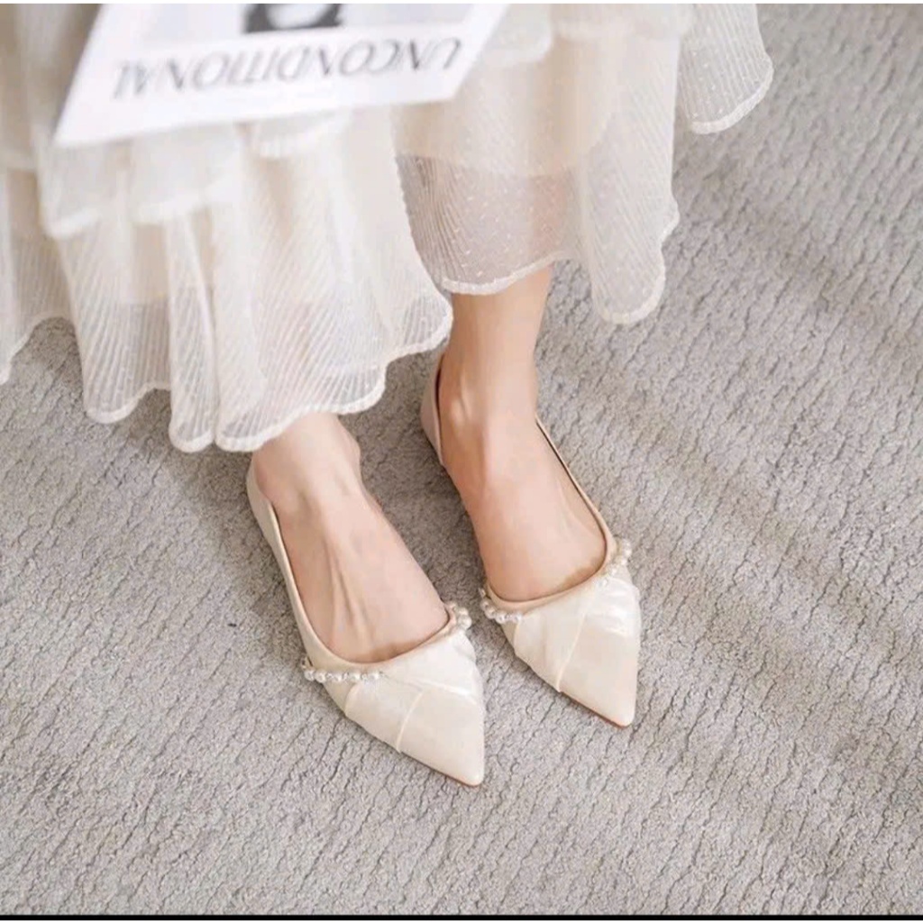 Giầy bệt BC đế chống trơn trượt ngọc dây 2 bên siêu xinh dáng hở eo mã(BN1) | BigBuy360 - bigbuy360.vn