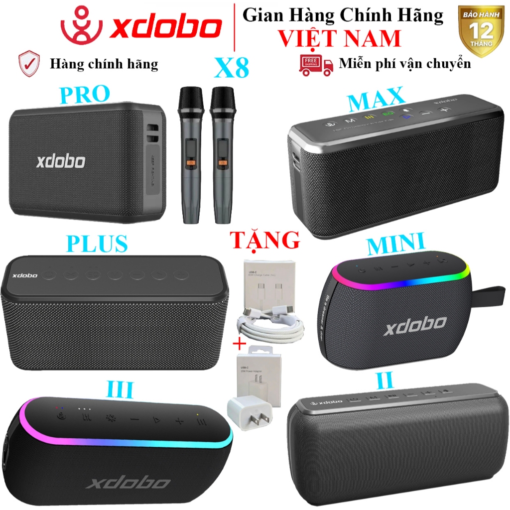 (TẶNG BỘ SẠC) - Loa bluetooth Xdobo X8 PRO - X8 MAX - X8 PLUS - X8 PLUS II - X8 III - X8 II - X8MINI