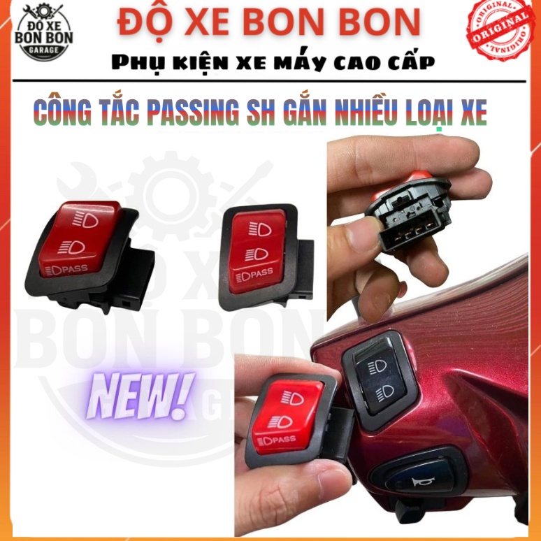 Công Tắc Passing SH Cho AirBlade, Wave 110, Vision, Lead, Vario 17, Winner  X  (Nút Đỏ 300i)