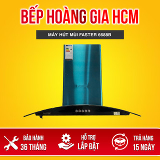 Máy hút mùi Faster FS-6688b Máy hút mùi phẳng kiểu dáng Kính cong Động cơ Tubin đôi, hút cực khỏe.