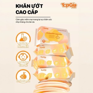   JV Mart  Khăn giấy ướt cho bé TOPGIA thùng 6 gói  