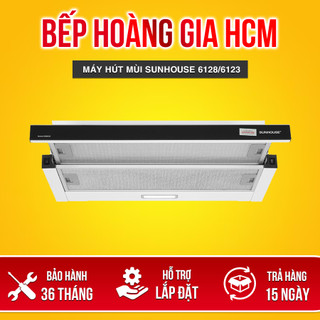 Máy hút mùi Sunhouse 6128 Bảng điều khiển nút bấm dễ sử dụng - Motor 2, công suất hút 500-700m3/h.