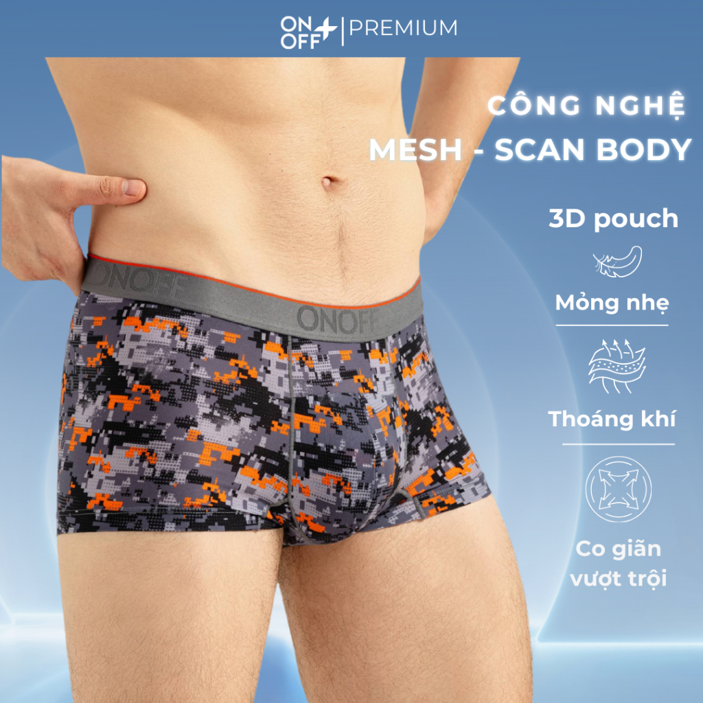Quần lót nam dáng trunk Mesh AquaX siêu mảnh ONOFF PREMIUM mềm mại siêu nhẹ khô nhanh dệt lỗ thoáng 