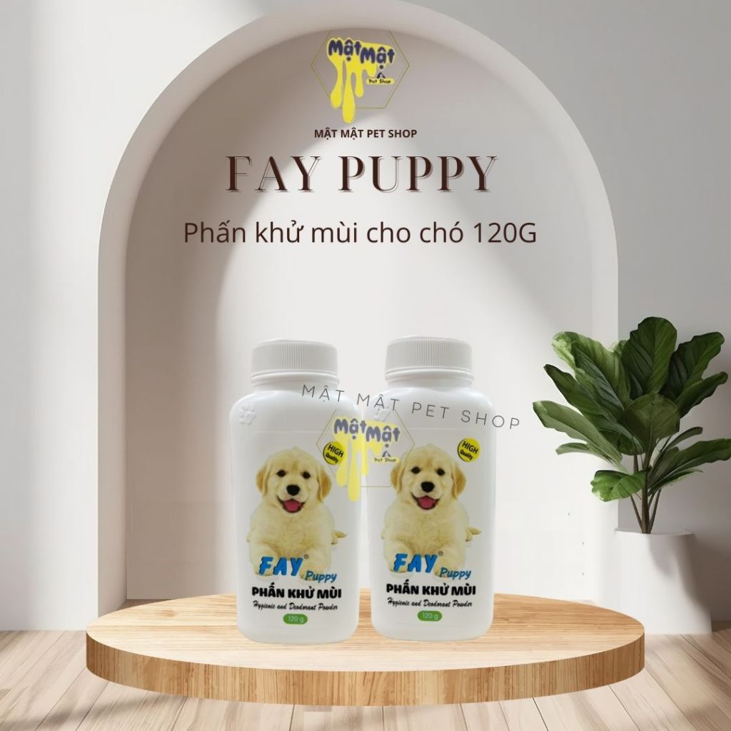 Phấn Fay Puppy khử mùi, tắm khô cho chó 120g