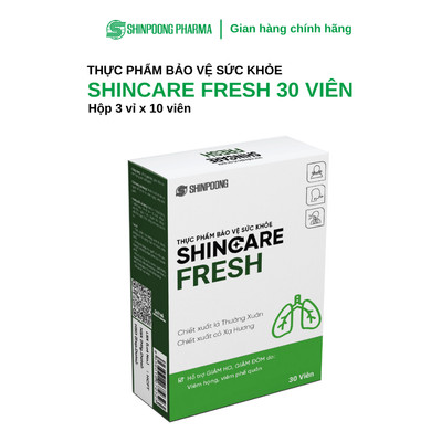 Thực Phẩm Bảo Vệ Sức Khỏe SHINCARE FRESH - Viên uống hỗ trợ giảm ho, đờm viêm họng phế quản - Shinpoong Pharma (Hộp 30V)