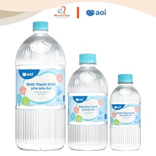 Nước thanh khiết pha sữa Aoi chai 350ml 500ml 1500ml an toàn tuyệt đối cho bé sơ sinh - Monnie Kids