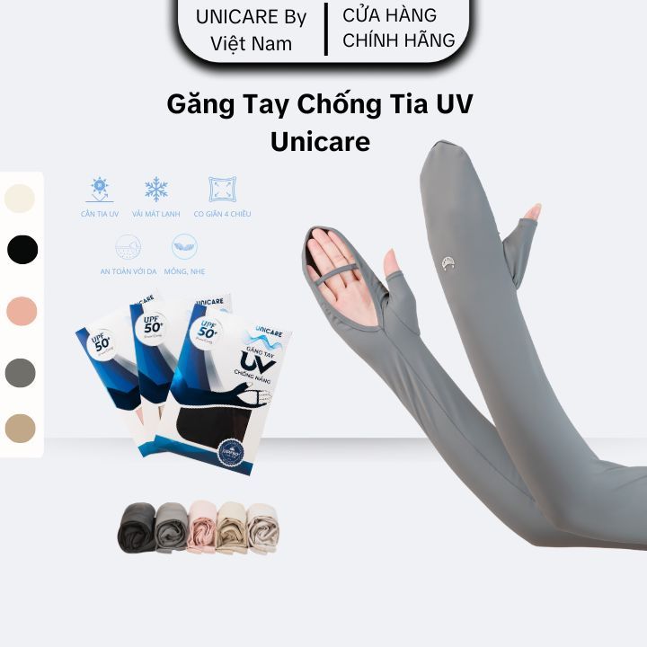 Găng Tay Chống Nắng Unicare UPF50+ – Chống Tia UV, Mát Lạnh, Co Giãn, Thoáng Khí, Unisex