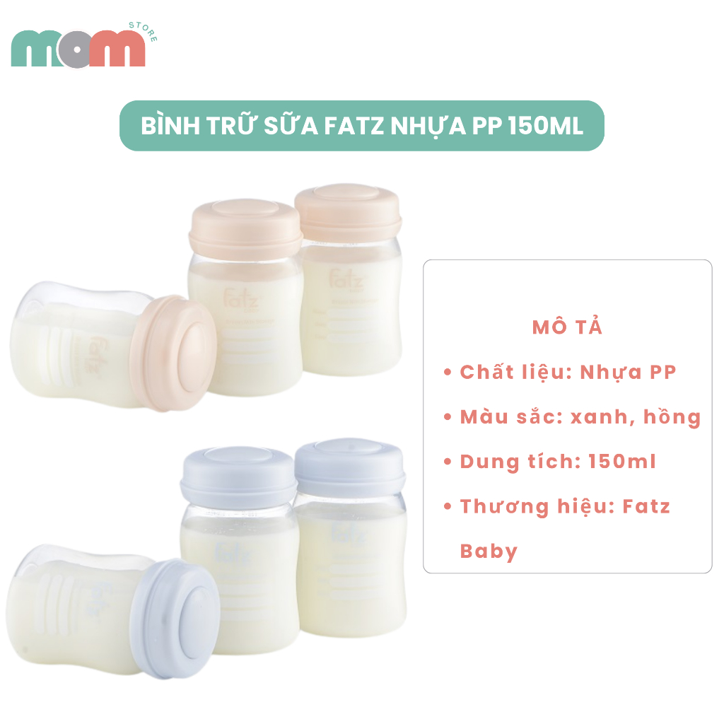 BÌNH TRỮ SỮA 150ML (BỘ 3 BÌNH) FATZBABY