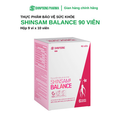 Thực Phẩm Bảo Vệ Sức Khỏe SHINSAM BALANCE - Viên uống hỗ trợ giảm triệu chứng nội tiết tố - Shinpoong Pharma (Hộp 90V)