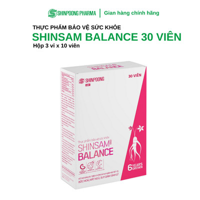 Thực Phẩm Bảo Vệ Sức Khỏe SHINSAM BALANCE - Viên uống hỗ trợ giảm triệu chứng nội tiết tố - Shinpoong Pharma (Hộp 30V)