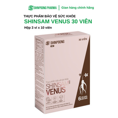 Thực Phẩm Bảo Vệ Sức Khỏe SHINSAM VENUS - Viên Uống Hỗ Trợ Tăng Đàn Hồi Da, Làm Đẹp Da - Shinpoong Pharma (Hộp 30v)