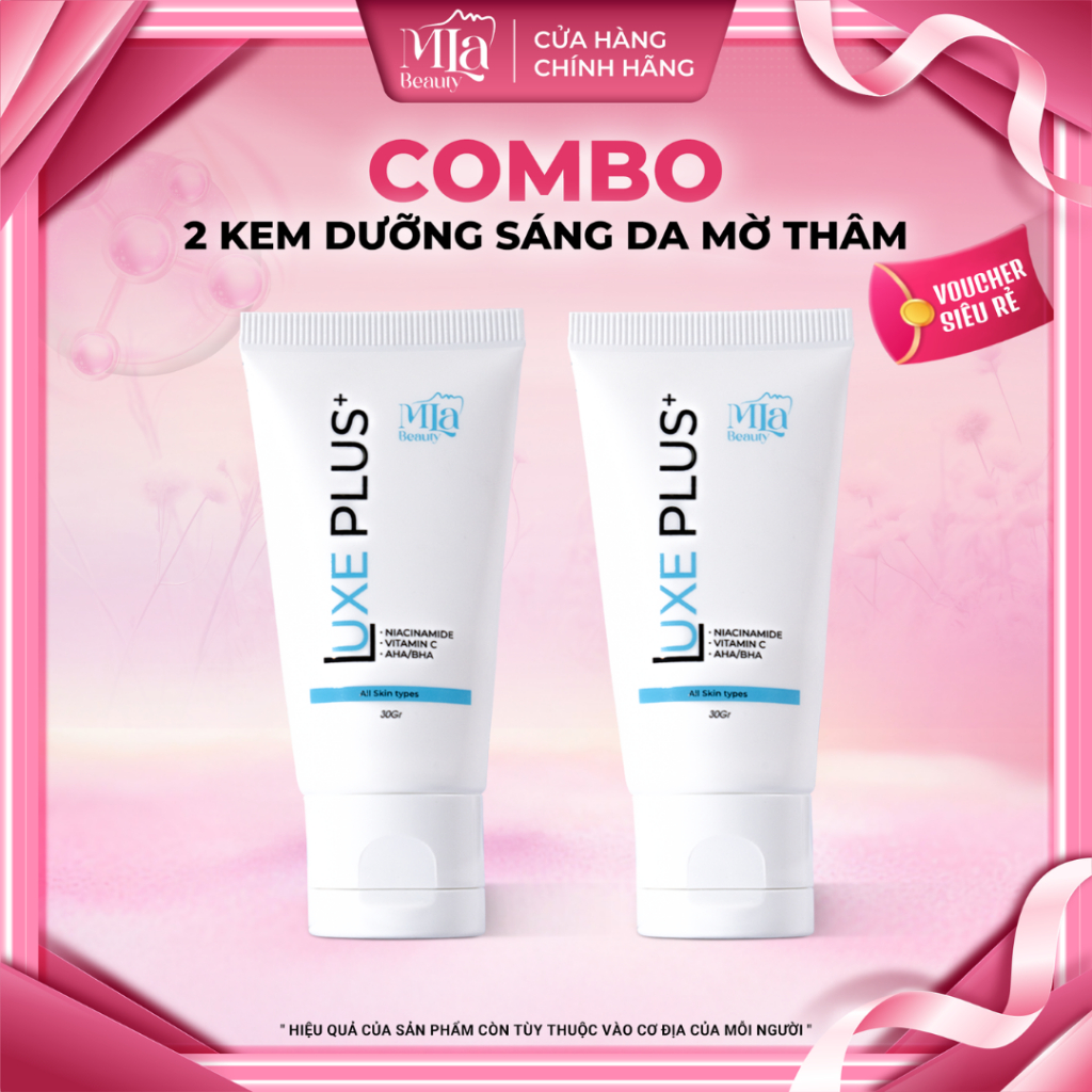 Combo 2 Kem Giảm Thâm Dưỡng Sáng Mông, Nách, Đầu Gối, Khuỷu Tay Luxe Plus Mla Beauty