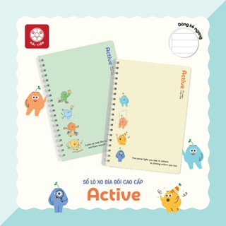  HẢI TIẾN Sổ lò xo bìa bồi cao cấp Active - Giấy chống lóa - ĐL 80g m2  A4 A5 B5 A6  