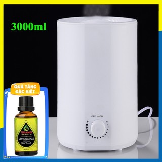  Máy Xông Tinh Dầu Lớn 3000ml Phun Liên Tục Cả Ngày Đêm Cho Phòng Lớn + Tinh Dầu Sả Chanh 10ml Phun Cực Mạnh 
