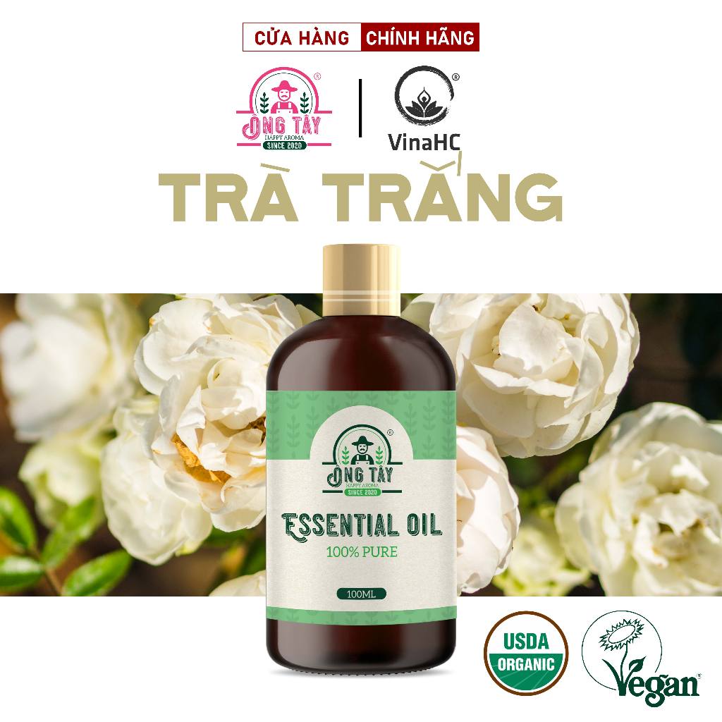 Tinh dầu hữu cơ Organic Trà Trắng Ấn Độ ÔNG TÂY dung tích 50ml/100ml