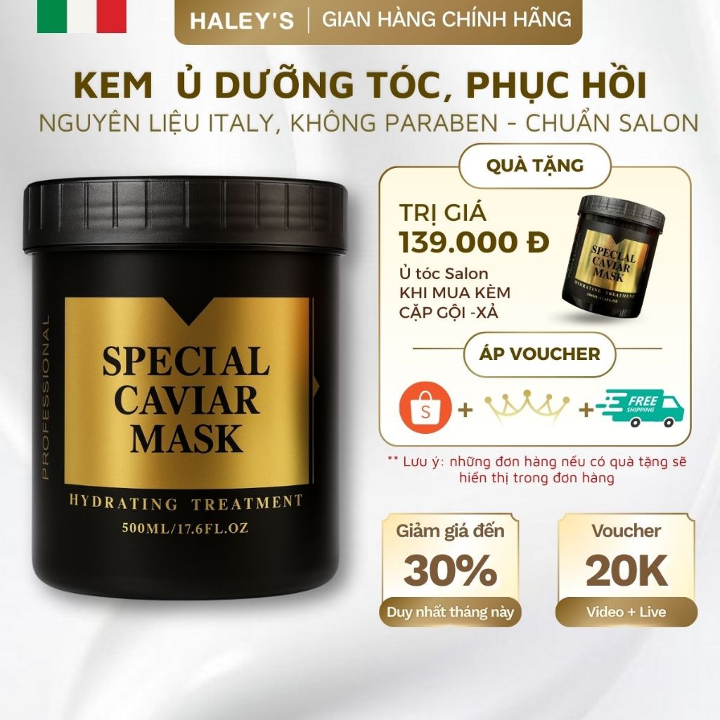 Kem Ủ Tóc Haley's 500ML - Dưỡng Tóc Sâu, Tái Tạo Tóc Hư Tổn, Mềm Mượt Chuẩn Salon