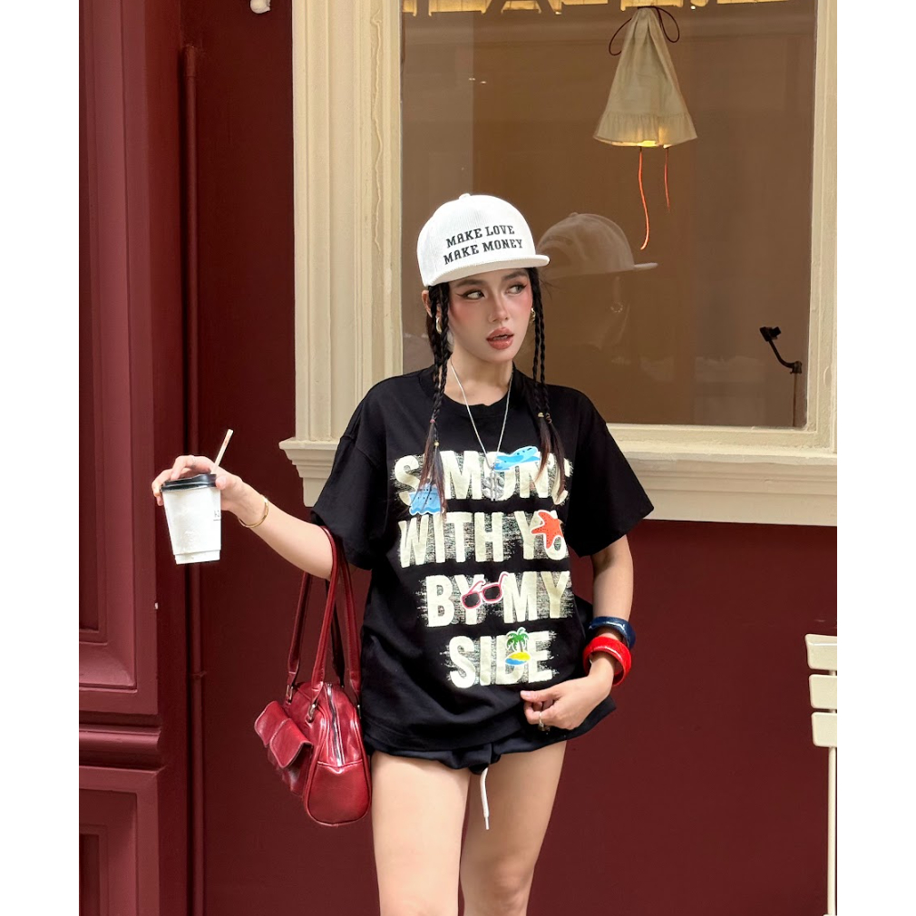 Áo Thun Form Big Boxy '' SIMON'C BY MY SIDE '' Cotton 100% Local Brand Unisex Cổ Tròn | BigBuy360 - bigbuy360.vn