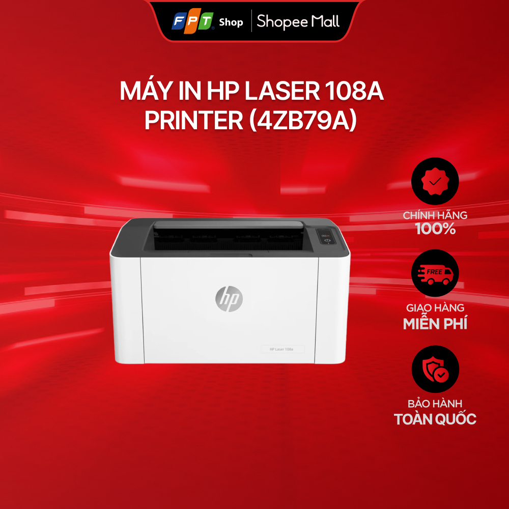 Máy in HP Laser 108A Printer (4ZB79A), đơn năng, đen trắng