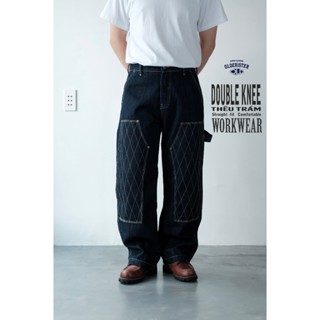 Quần dài Double Knee Denim THÊU TRÁM - WORKWEAR -Dáng Straight-fit - Olderister