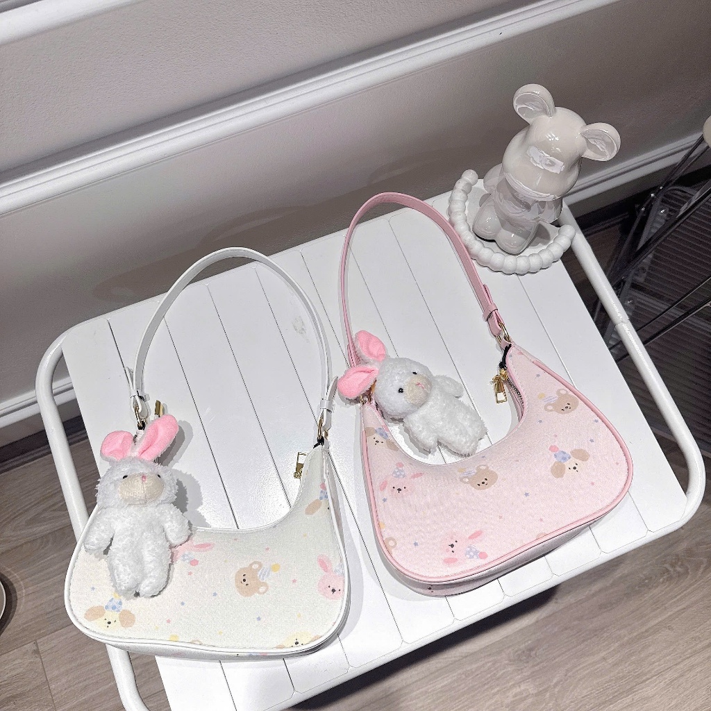 Túi xách nữ đeo chéo túi nữ cầm tay đeo vai thời trang đi học đi làm tặng móc gấu thỏ HAKIDO _ TDC127