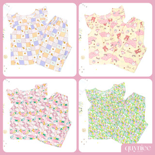 Đồ bộ tole nữ, bộ lanh lửng cánh tiên mặc nhà hoạ tiết hoạt hình dễ thương 45-80kg cao cấp, có bigsize