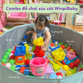 Combo đồ chơi xúc cát HẠT SỨ đầy đủ phụ kiện, quà tặng cho bé